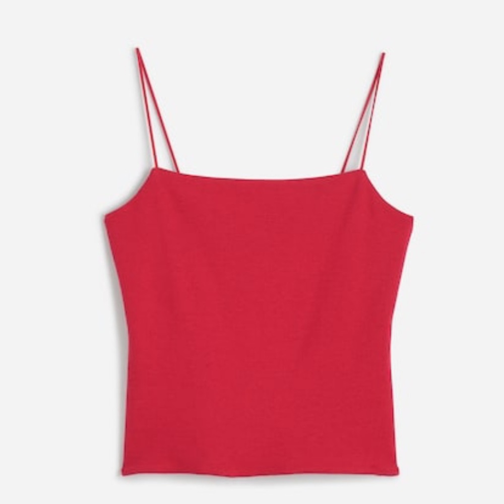 Madewell Square Neck Fitted Tank Top Ribbed Watermelon Red Size Small
